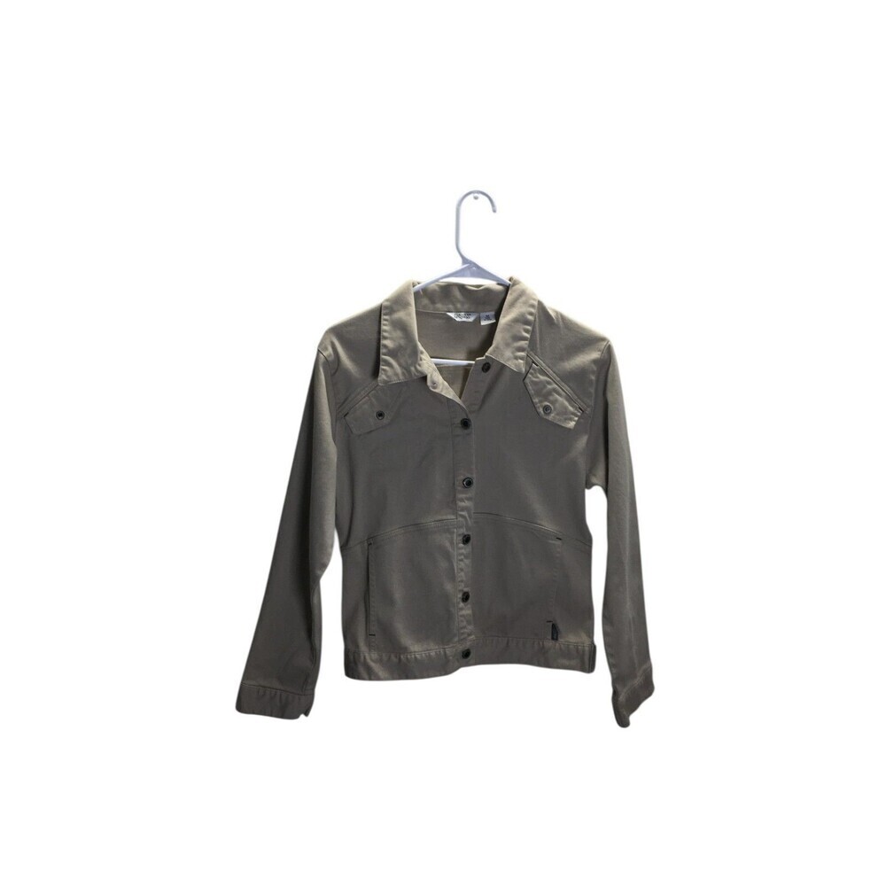 Fox Shirt Men's Size Medium Beige Khaki Cargo Button Up Work Cotton Blend